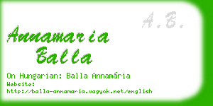 annamaria balla business card